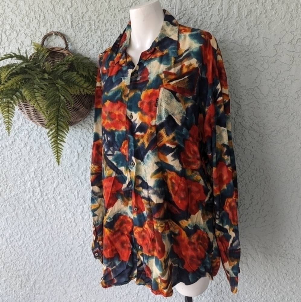Styled in Italy cafe button down shirt size 1‎ - Picture 3 of 6